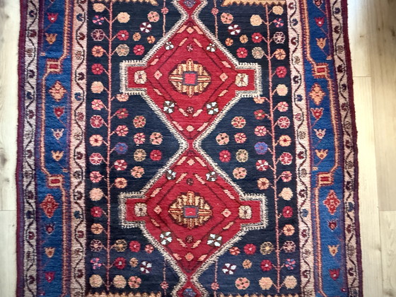 Image 1 of Vintage hand-knotted rug with geometric power | 254 × 155 cm