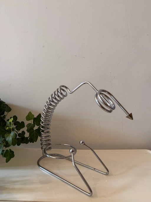 Portabottiglie e Versatore per Vino Cromato