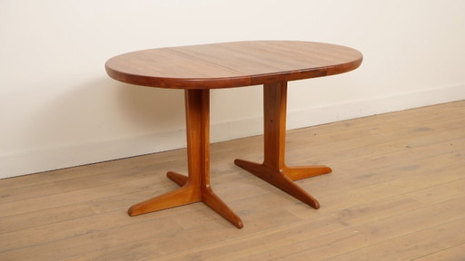Compact vintage round dining table | extendable | 90 cm - 130 cm