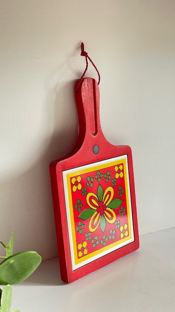 Image 1 of Vintage rode onderzetter