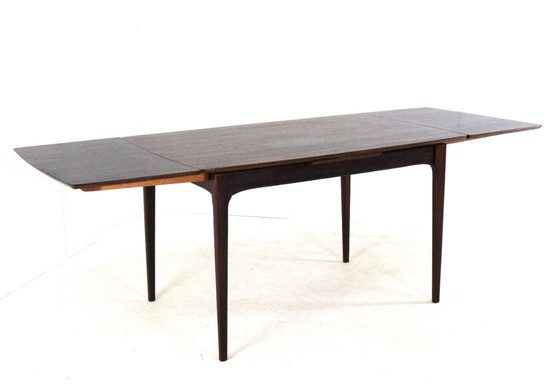 Image 1 of Rosewood rectangular extendable dining table 'Goes' vintage