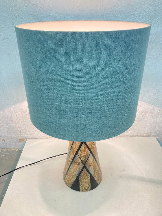 Image 1 of Large table lamp with conical ceramic base, studio ceramics, 70s/80s design