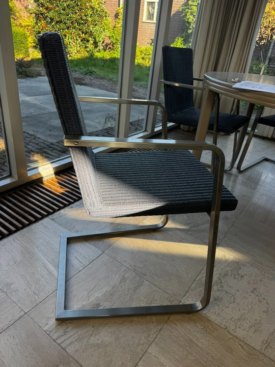 Vincent Sheppard stoelen, Fauteuils, Aluminium, Rieten, Blauw (foto 3 van 5)