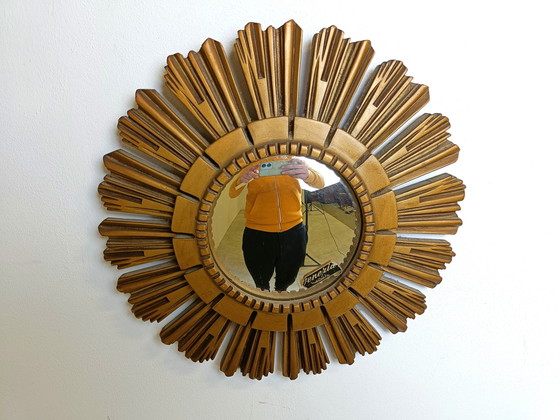 Image 1 of Vintage Golden Sunburst Mirror, 1960s