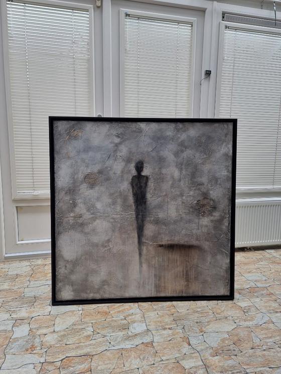 Image 1 of Peinture figurative moderne faite à la main, art contemporain, 100 x 100 cm