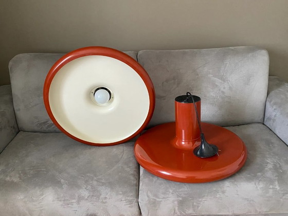 Set of 2 Pendolita Pendant lamps by Lita, XXL version. 1970. 60cm. – Metal (photo 6 of 7)