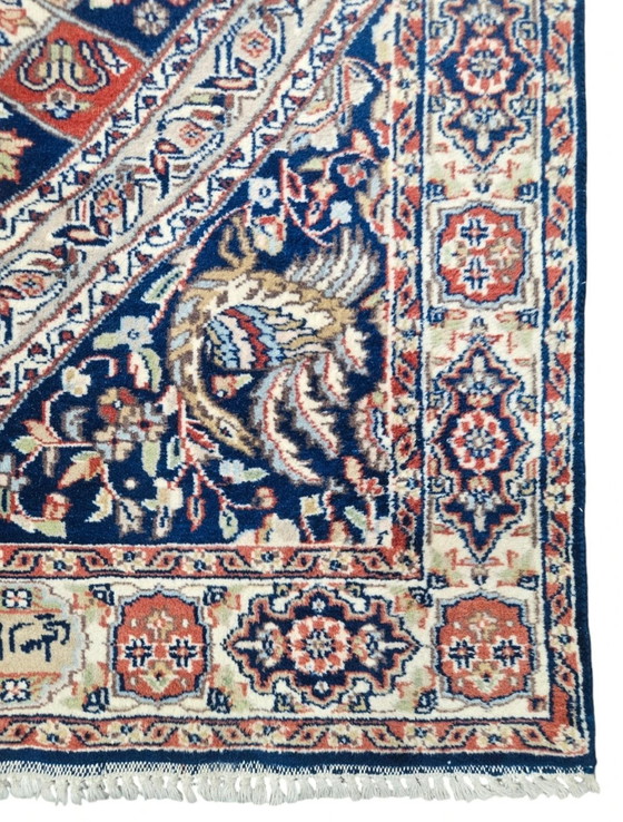 Image 1 of Handgeknüpfter orientalischer Wollteppich „Paradies“, blau-floral, 94 x 160 cm