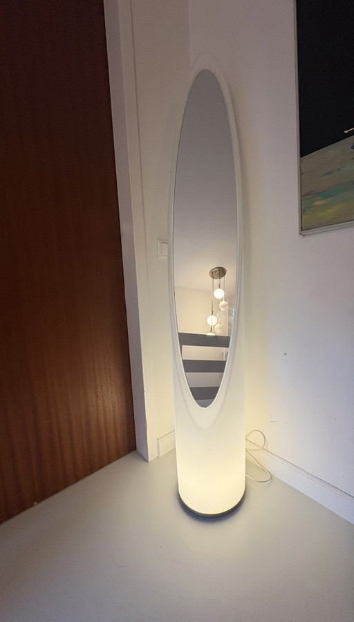 Miroir sur pied avec éclairage style Unghia