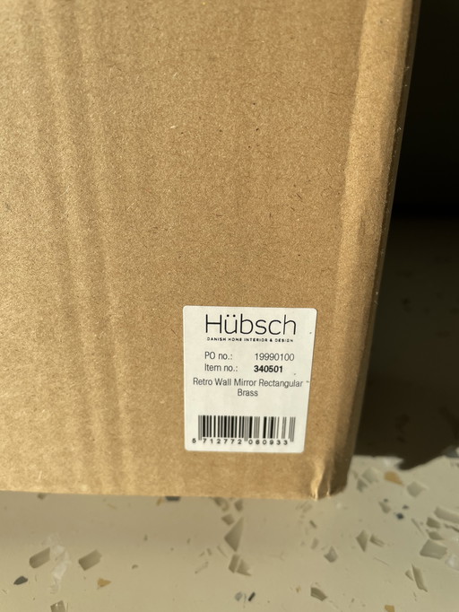 Hübsch rectangular brass mirror NEW