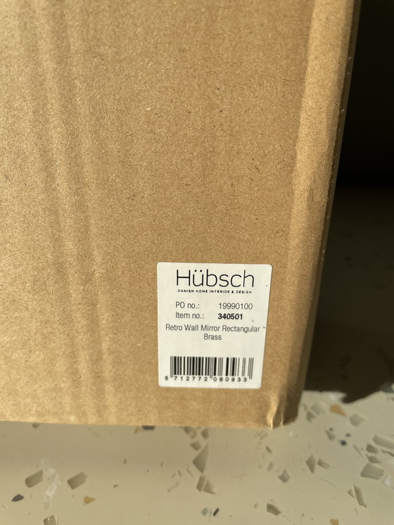 Image 1 of Miroir rectangulaire en laiton Hübsch NOUVEAU