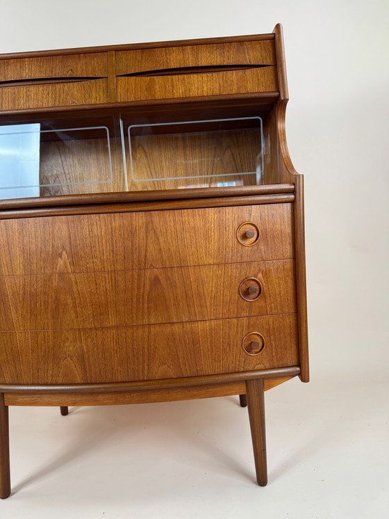 Image 1 of Gunnar Falsig for Holstebro Møbelfabrik – Sculpted Danish Teak Secretary
