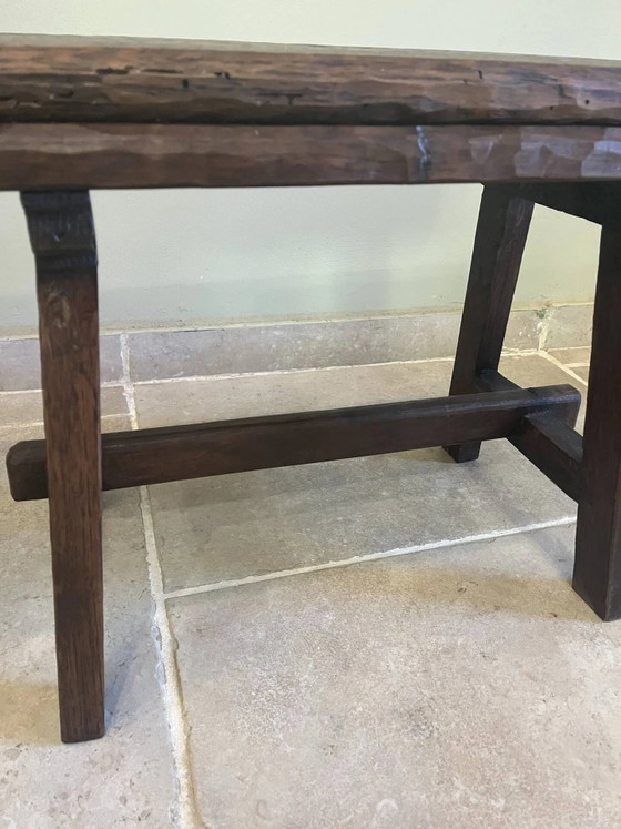 Piccola panca antica in legno con schienale pieghevole. – Panche, Wood, Rustic (photo 7 of 13)