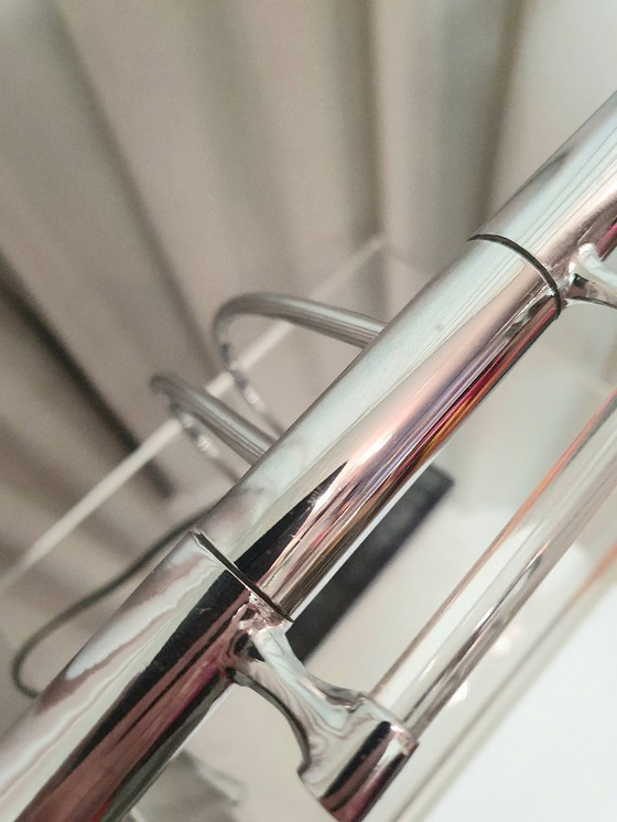 Image 1 of Tisch-/Wandleuchte Chrom Marmor 1980er