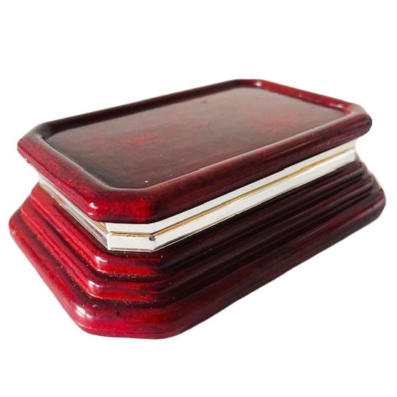 Image 1 of Scatola vintage in pelle fiorentina di metà secolo, in pelle rossa, design di Firenze, anni '60
