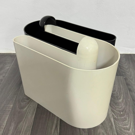 Bilumen Magazine Rack Black/White Rodolfo Bonetto Design 1960's