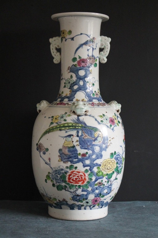 Antique Chinese Rouleau Vase – vazen, Ceramic, Porcelain