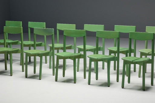 Chaises de salle à manger vertes de Pierre Gautier Delaye, France, 1965 – eetkamerstoelen, Wood (photo 2 of 22)