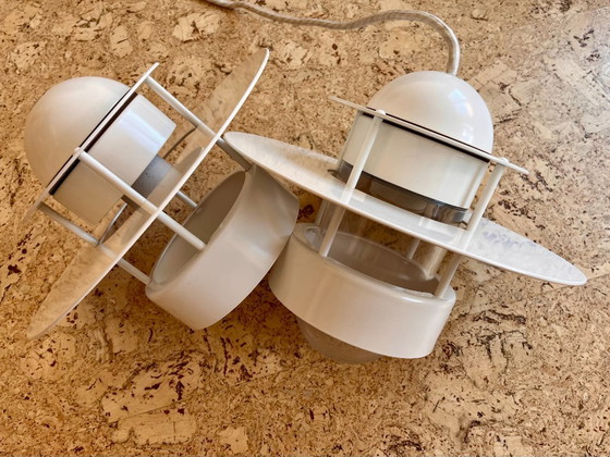 Two Vintage Louis Poulsen Albertslund Ceiling Lamps – Pendant lamps, Metal, Plastic (photo 2 of 7)