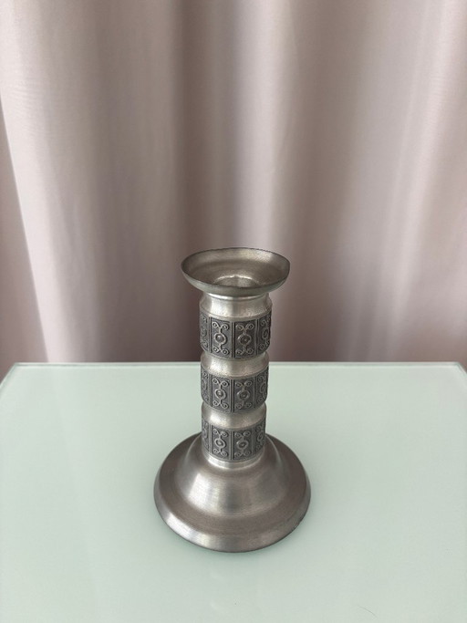 Vintage Haugrud Noorwegen tinnen kandelaar – kandelaars en kaarsen, Metal (photo 2 of 7)