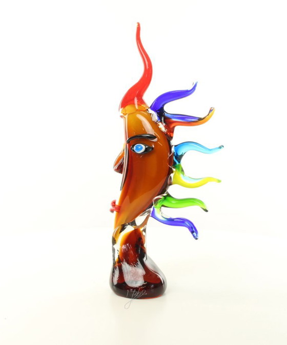 17,2 Pollici Volto di Luna Murano Picasso Stile Sculture in Vetro Arte Soffiata a Mano nuovo – Murano Glass (photo 2 of 15)