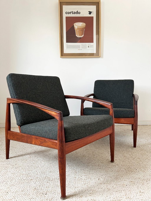 Pair of Kai Kristiansen Paperknife armchairs, 1950s
