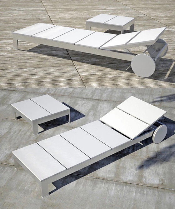 2 exclusive GANDIA BLASCO Na Xemena design Sunbeds, Aluminium, White (photo 5 of 5)