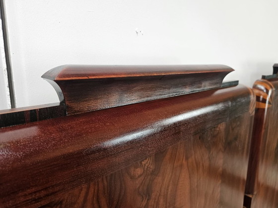 Image 1 of Coppia di letti singoli Art Decò in mogano e acero rosa, 1940