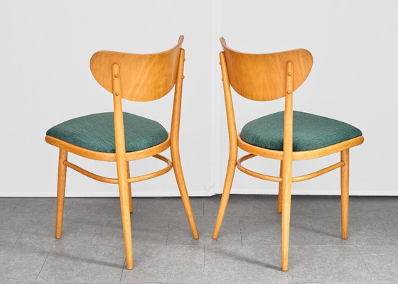 Set of 4 Dining Chairs, Jitona, 1960s, Czechoslovakia, Textile, Wood, Beige (photo 8 of 15)