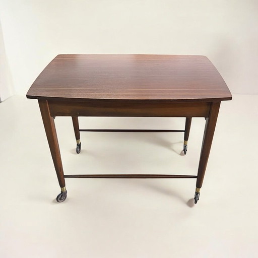 Mid Century chariot de service solide en bois
