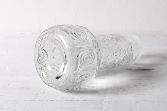 Image 1 of Vintage Mid-century Clear Pressed Glass Vase by Adolf Matura / Rosice / Czech Republic / 1973