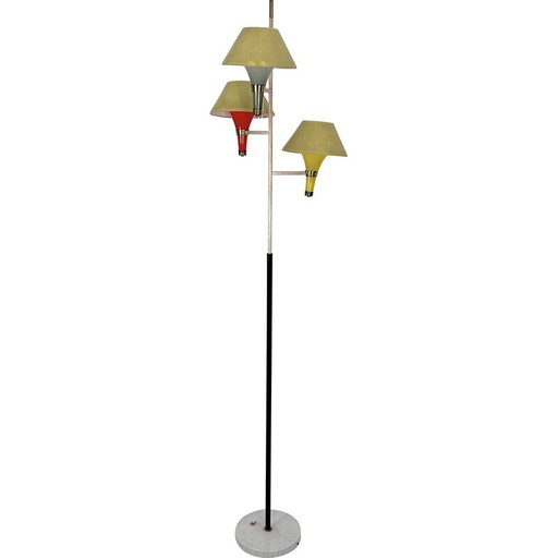 Mid-eeuwse vloerlamp met drie armen van Stilux Milano, Italië 1950