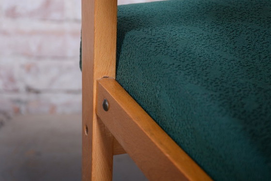Pair of Restored Mid-Century Armchairs, by Jitona Soběslav, Beech, Czech. 1960s – Textile, Wood (photo 10 of 12)