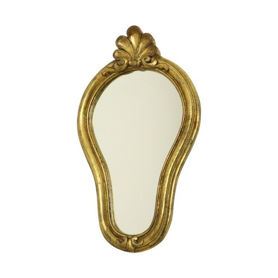 Image 1 of Specchio con decorazioni a cresta francese e foglia d'oro, 48 cm