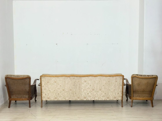 Image 1 of Chippendale bankstel / zitmeubelset / bank en fauteuils – vintage uit de jaren 60