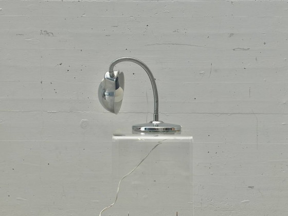 Image 1 of Chrome table lamp with gooseneck, Italy, 1960s