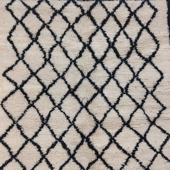 Image 1 of Beni Ouarain Läuferteppich – Handgewebte Naturwolle (304×110 cm)