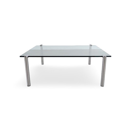 Table basse design du milieu du siècle, en verre et métal, comme Draenert 1980
