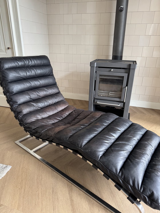 Image 1 of Chaise longue de diseño Mason Flamant - tumbona de piel auténtica