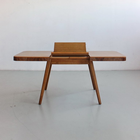 Image 1 of Extendable Dining Table, Mid-Century Modern, Czechoslovakia, Vintage 1960s 1970s, Completely Restored