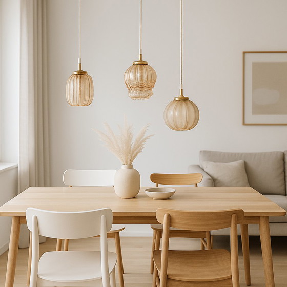 Image 1 of Vintage bubble hanglamp | Vintage bol amberkleur jaren 60