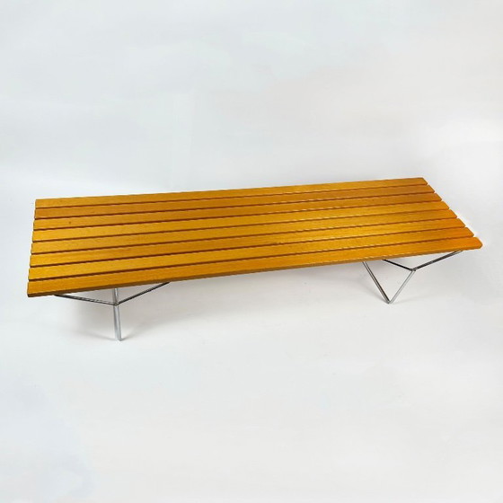 Image 1 of Vintage Bench by Harry Bertoia for Knoll – 1960s – Chrome & Solid Wood