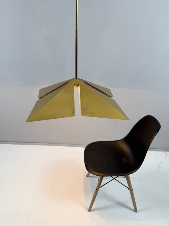 Image 1 of Lampada a sospensione/soffitto in ottone di Vereinigte Werkstätten, Germania, anni '70