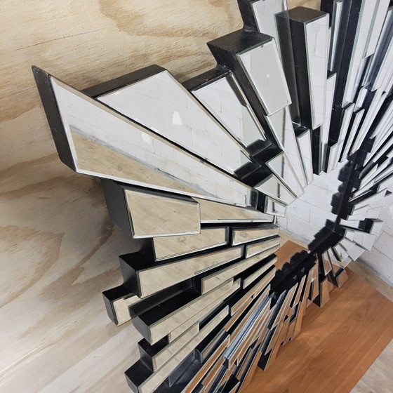 Image 1 of Großer, einzigartiger Hollywood Regency Eichholtz Sonnenstrahl-Spiegel (120x120cm) Art Deco Stil MOONRIVER MIRROR