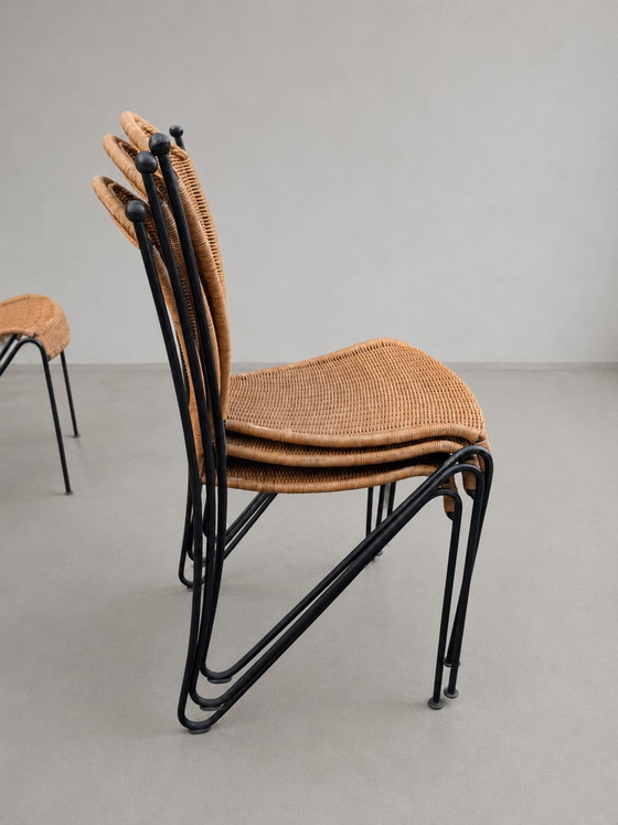 Image 1 of Sedie in vimini di Frederic Weinberg, anni '50