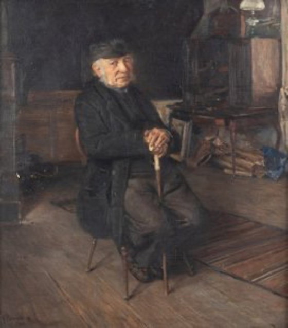 Image 1 of F. Peters-Weber, El anciano, 1901, óleo sobre lienzo