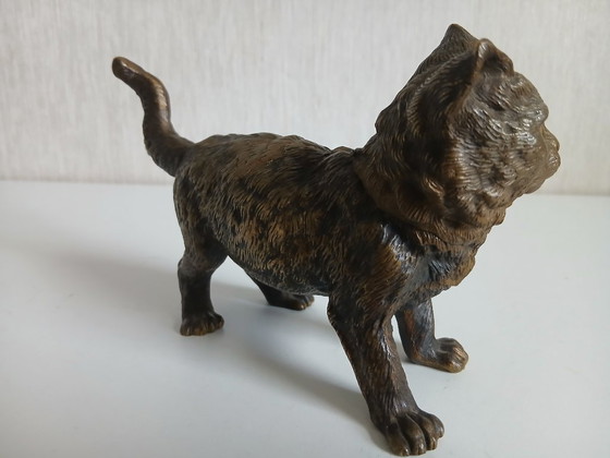 Image 1 of Franz Xavier Bergmann (1861-1936) large bronze cat as an inkwell