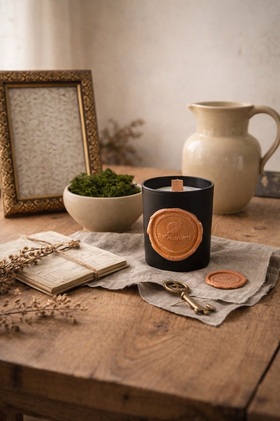 Image 1 of Vintage decoratieset - Kan, schaal met mos, vintage lijst en kaars.