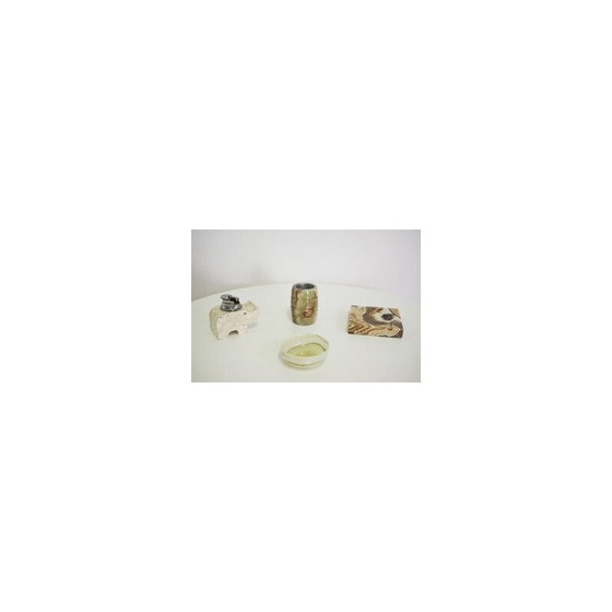 Image 1 of Set of 4 vintage marble and onyx smoking accessories, 1970s