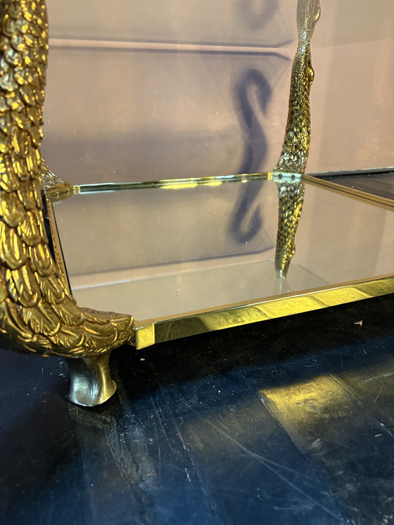 Image 1 of Vintage Hollywood Regency salontafel met zwanenpoten