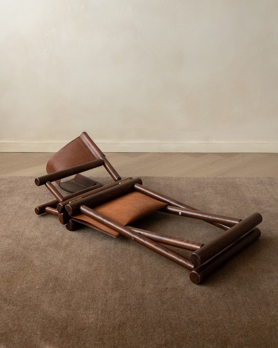 Italian Modern Director’s Chair in Wood & Leather, 1980s, Side chairs, Brown (photo 16 of 17)